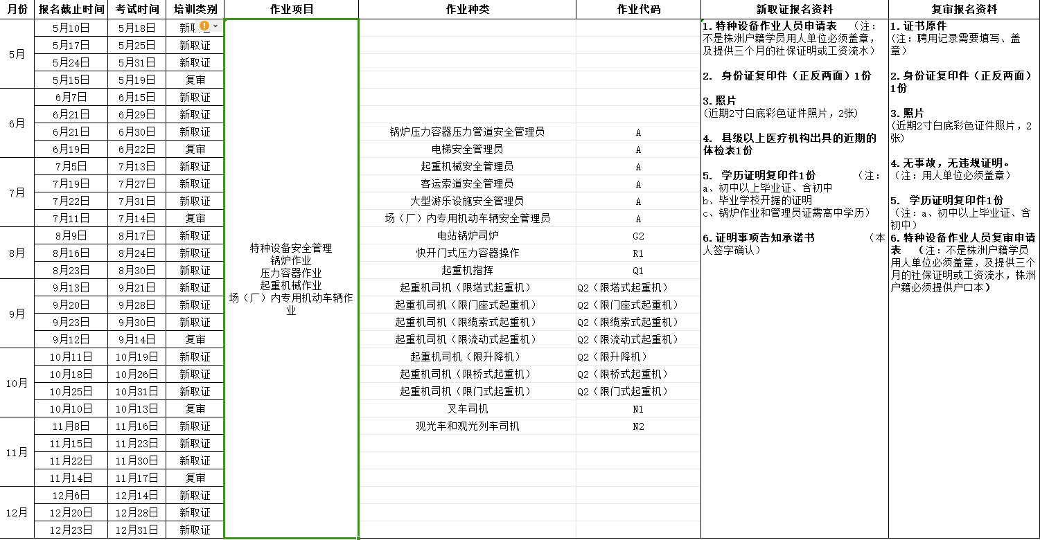 2024年湖南航空技师太阳城手机版登录入口（原太阳城手机版登录入口） 特种设备考试安排表